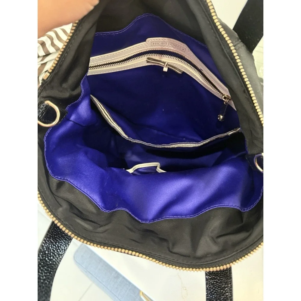 Rare Petrol Henri Bendel Black Jetsetter -  top handle, crossbody, backpack